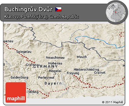 Shaded Relief Panoramic Map of Buchingrŭv Dvŭr