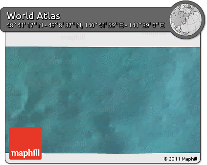 Satellite 3D Map of the Area around 48° 54' 57" N, 141° 10' 30" E