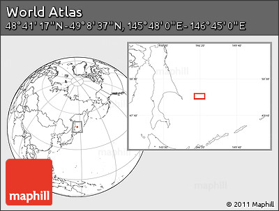 Blank Location Map of the Area around 48° 54' 57" N, 146° 16' 30" E