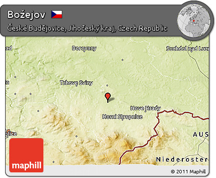 Physical 3D Map of Božejov