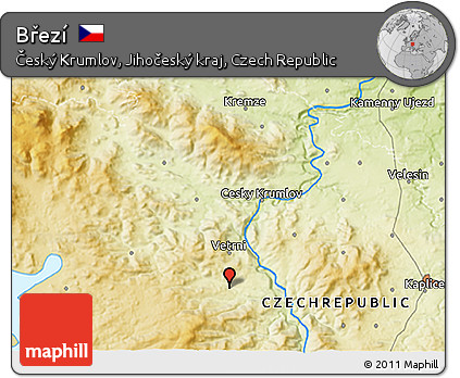 Physical 3D Map of Březí