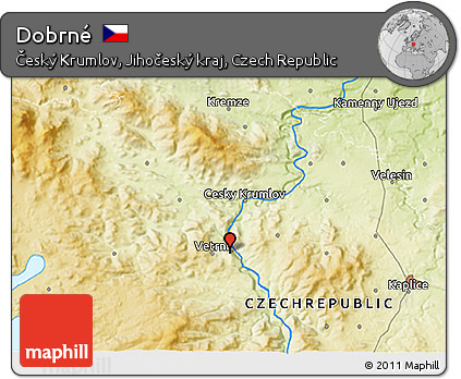 Physical 3D Map of Dobrné