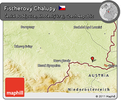 Physical 3D Map of Fischerový Chalupy