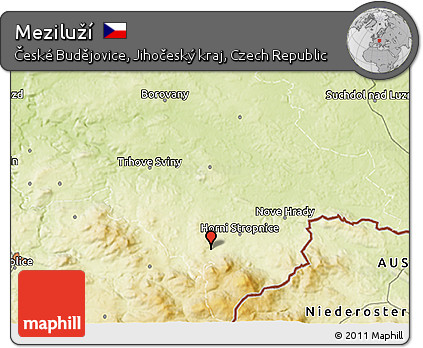 Physical 3D Map of Meziluží