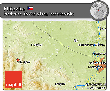 Physical 3D Map of Mičovice