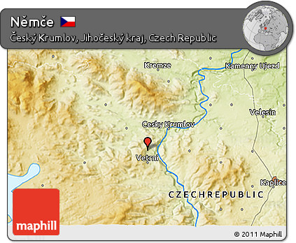 Physical 3D Map of Němče