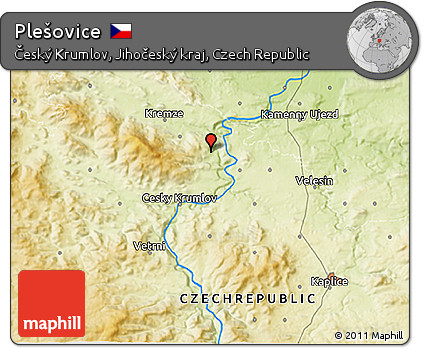 Physical 3D Map of Plešovice