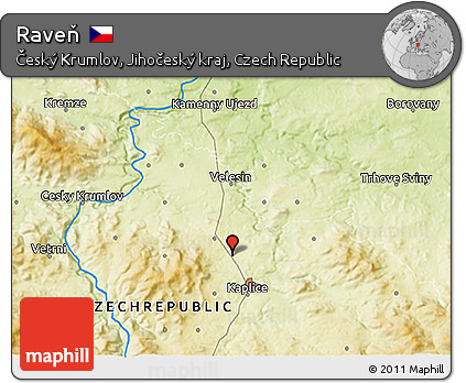 Physical 3D Map of Raveň