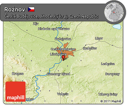 Physical 3D Map of Rožnov
