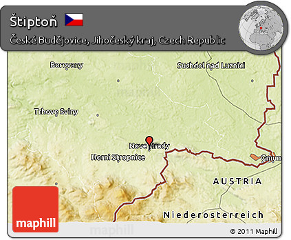 Physical 3D Map of Štiptoň