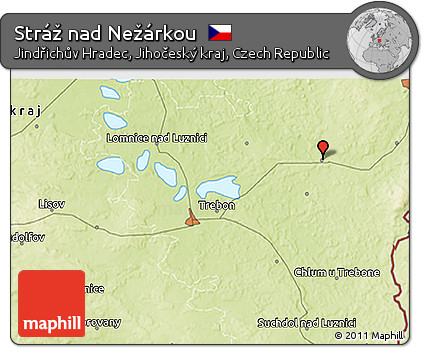 Physical 3D Map of Stráž Nad Nežárkou
