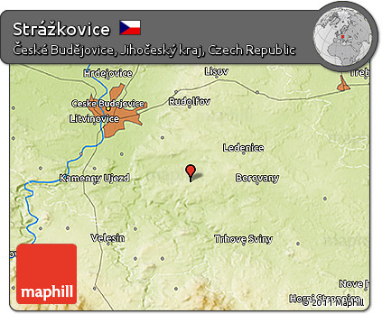 Physical 3D Map of Strážkovice