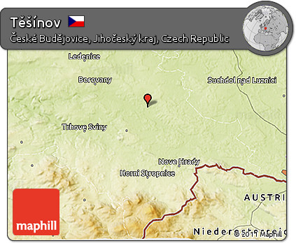 Physical 3D Map of Těšínov