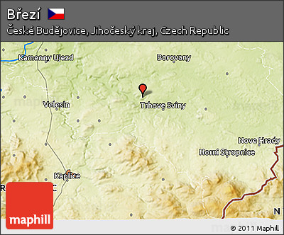 Physical 3D Map of Březí