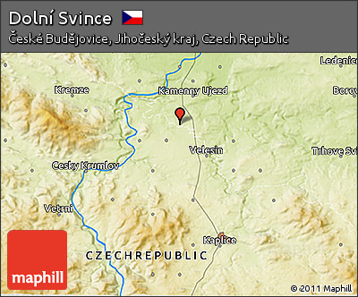 Physical 3D Map of Dolní Svince