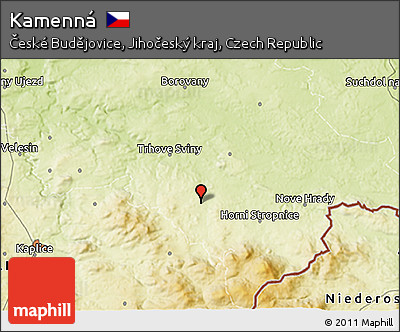 Physical 3D Map of Kamenná