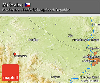 Physical 3D Map of Mičovice