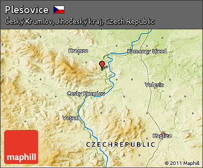 Physical 3D Map of Plešovice