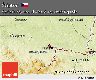 Physical 3D Map of Štiptoň