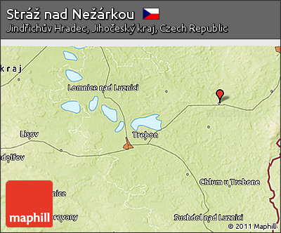 Physical 3D Map of Stráž Nad Nežárkou