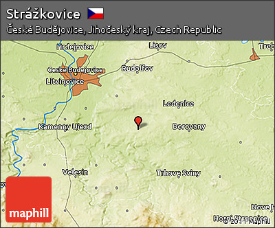 Physical 3D Map of Strážkovice