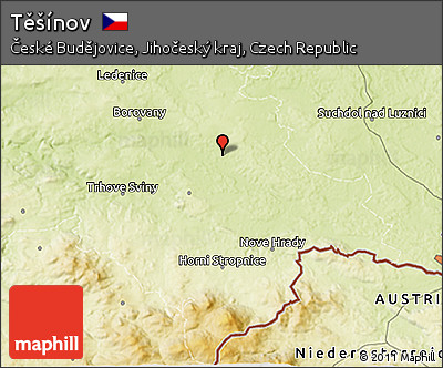 Physical 3D Map of Těšínov