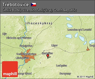 Physical 3D Map of Třebotovice