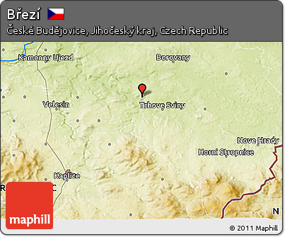 Physical 3D Map of Březí