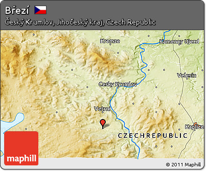 Physical 3D Map of Březí