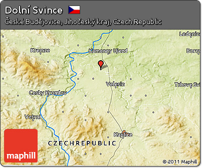 Physical 3D Map of Dolní Svince