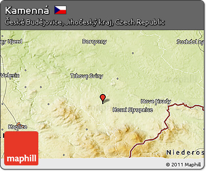 Physical 3D Map of Kamenná