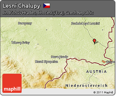 Physical 3D Map of Lesní Chalupy