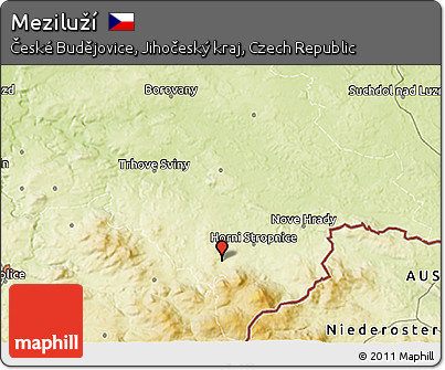 Physical 3D Map of Meziluží