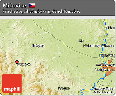 Physical 3D Map of Mičovice