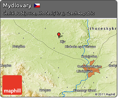 Physical 3D Map of Mydlovary