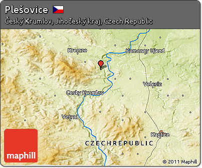Physical 3D Map of Plešovice
