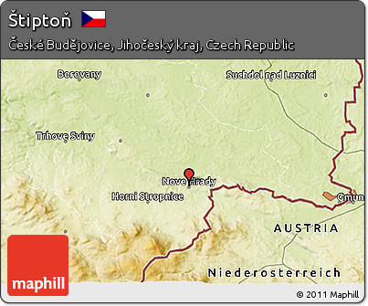 Physical 3D Map of Štiptoň