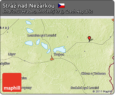 Physical 3D Map of Stráž Nad Nežárkou