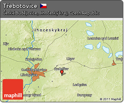 Physical 3D Map of Třebotovice