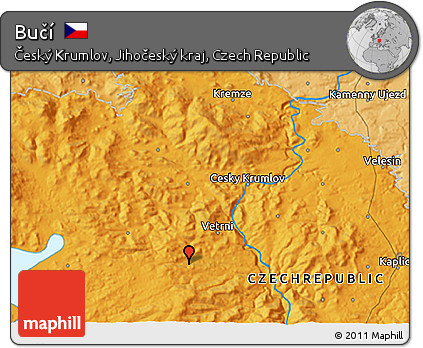 Political 3D Map of Bučí