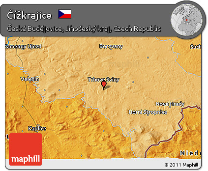 Political 3D Map of Čížkrajice