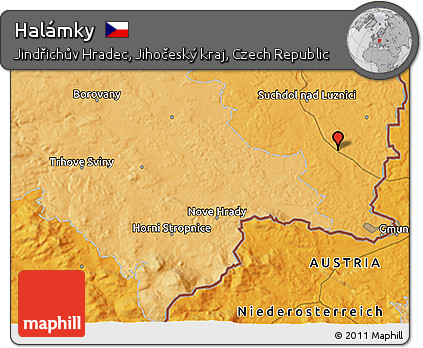 Political 3D Map of Halámky