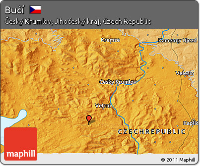 Political 3D Map of Bučí