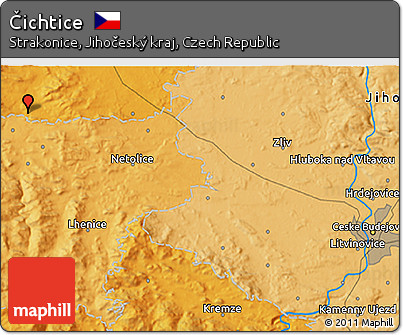 Political 3D Map of Čichtice
