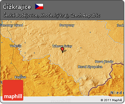 Political 3D Map of Čížkrajice