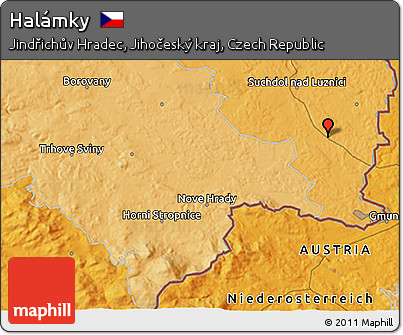 Political 3D Map of Halámky