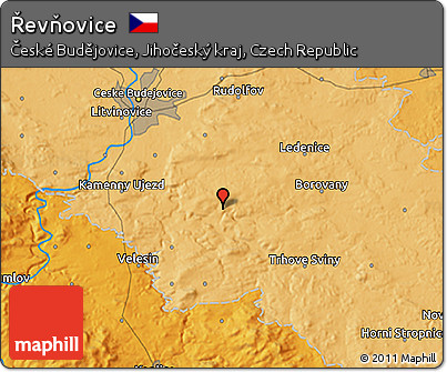 Political 3D Map of Řevňovice