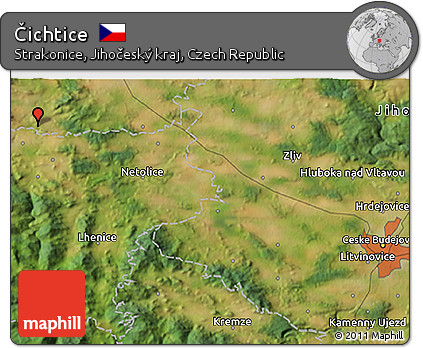Satellite 3D Map of Čichtice