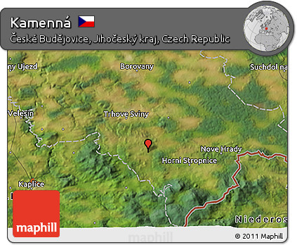 Satellite 3D Map of Kamenná