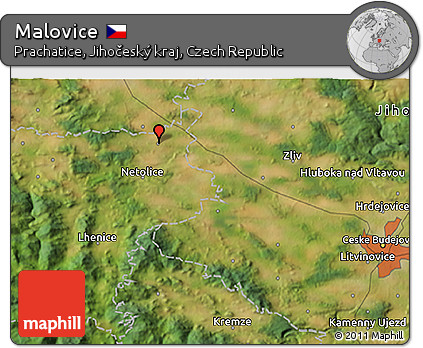 Satellite 3D Map of Malovice